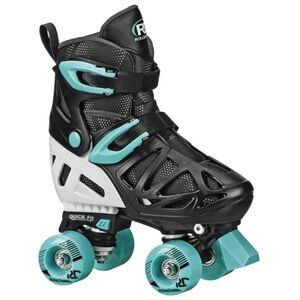 Black and Teal Kids’ Roller Derby Youth Adjustable Roller Skates